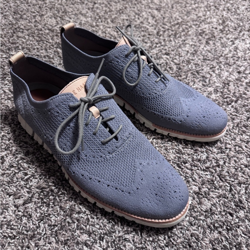Cole Haan gray knit Gran Xero lace up dressy shoe Size 11